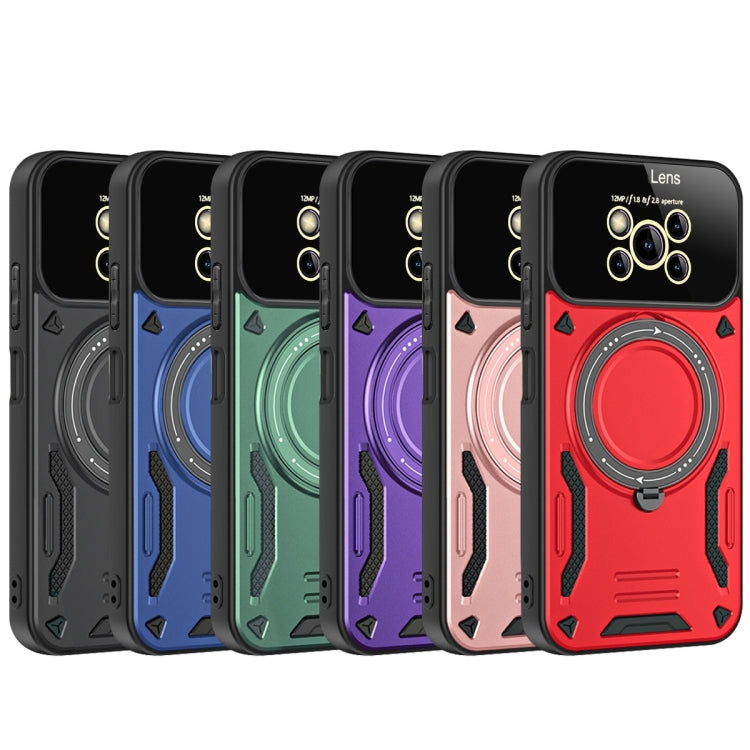 For Xiaomi Poco X3 Large Window MagSafe Holder Phone Case