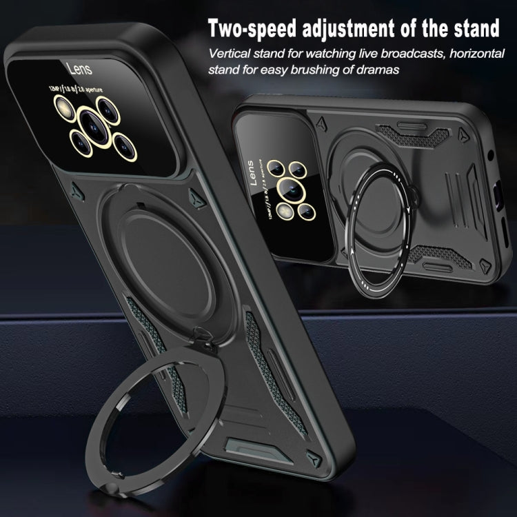 For Xiaomi Poco X3 Large Window MagSafe Holder Phone Case