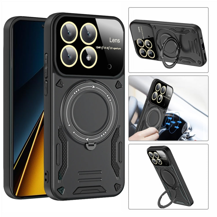 For Xiaomi Poco X6 Pro Large Window MagSafe Holder Phone Case