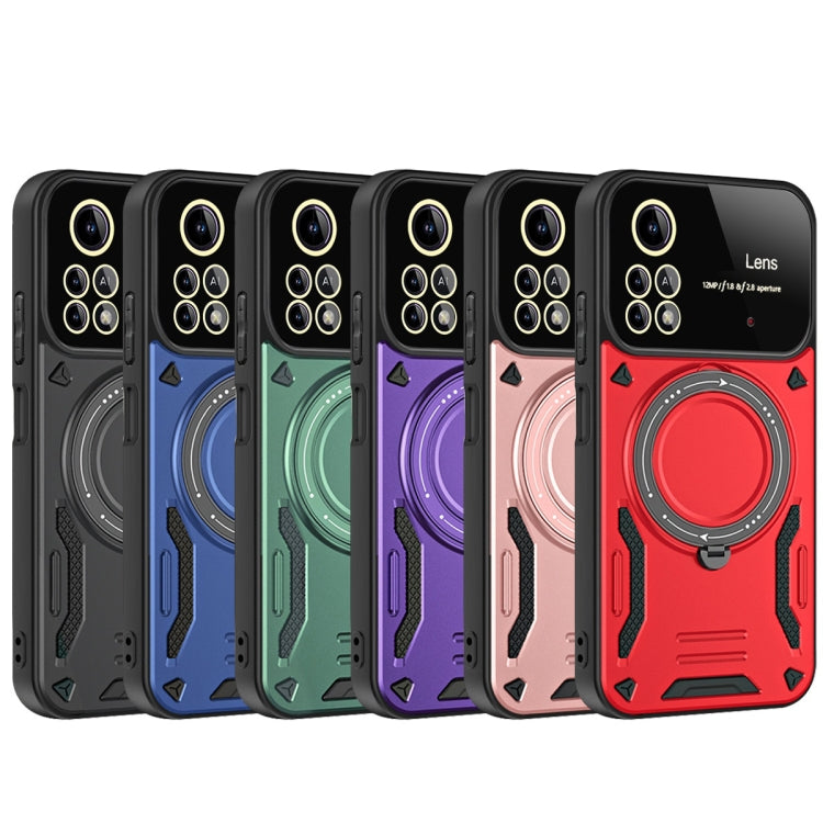 For Xiaomi Poco X4 Pro 5G Large Window MagSafe Holder Phone Case