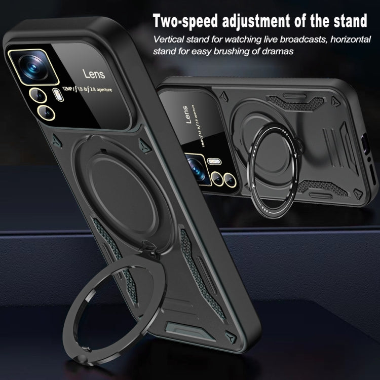 For Xiaomi 12T / 12T Pro Large Window MagSafe Holder Phone Case
