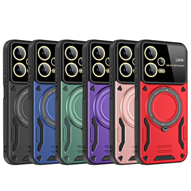 For Xiaomi Poco X5 Large Window MagSafe Holder Phone Case