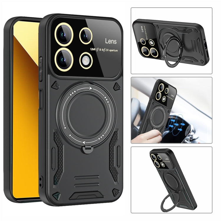 For Redmi Note 13 5G Global Large Window MagSafe Holder Phone Case