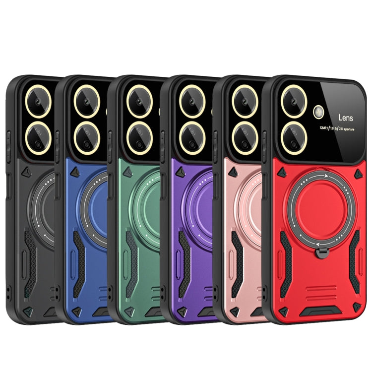 For Redmi 13C 4G Large Window MagSafe Holder Phone Case