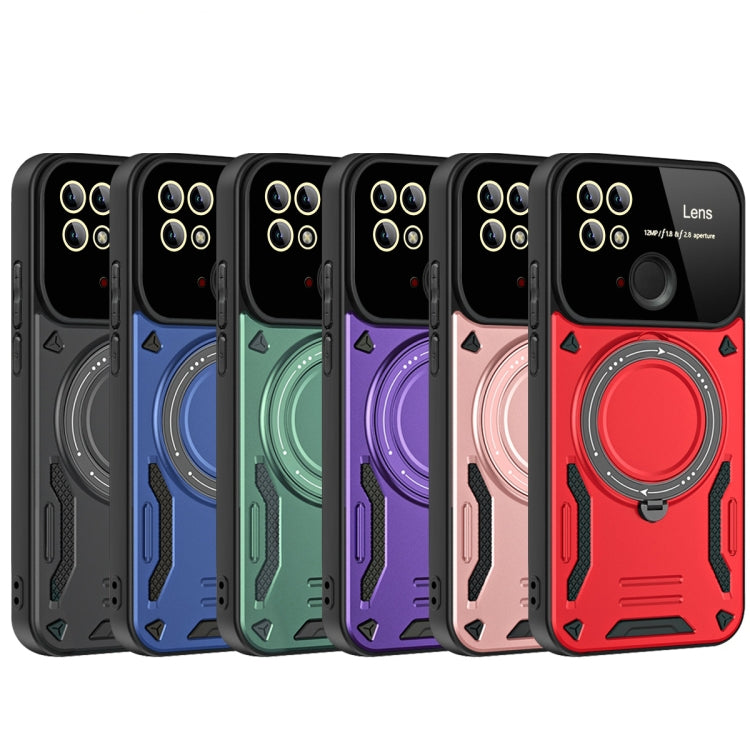 For Redmi 10C Large Window MagSafe Holder Phone Case