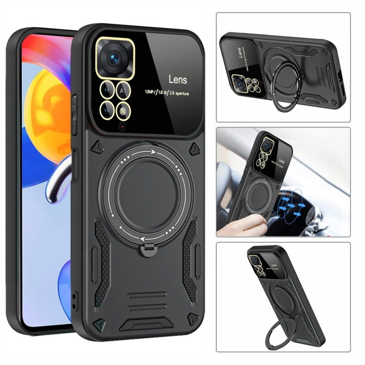 For Redmi Note 11 Pro Global Large Window MagSafe Holder Phone Case