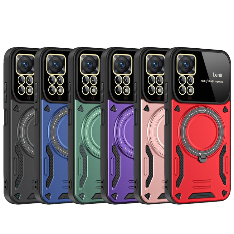 For Redmi Note 11 Pro Global Large Window MagSafe Holder Phone Case
