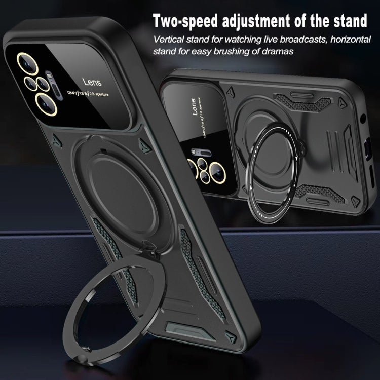 For Redmi Note 10 Pro 4G Global Large Window MagSafe Holder Phone Case