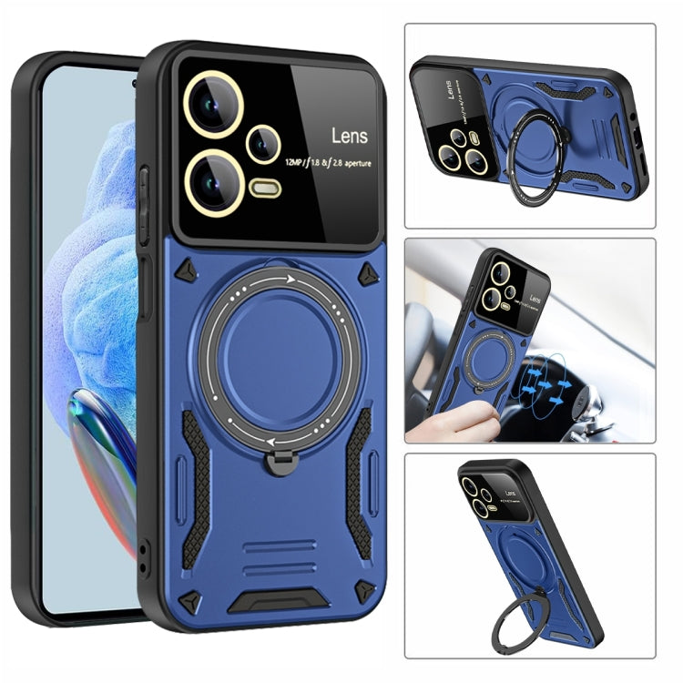 For Redmi Note 12 5G Global Large Window MagSafe Holder Phone Case