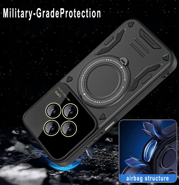 For Redmi 14C 4G Large Window MagSafe Holder Phone Case