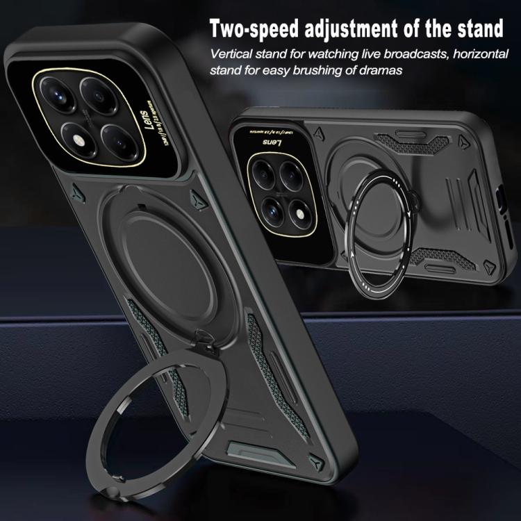For Redmi Note 14 Pro 4G Global Large Window MagSafe Holder Phone Case