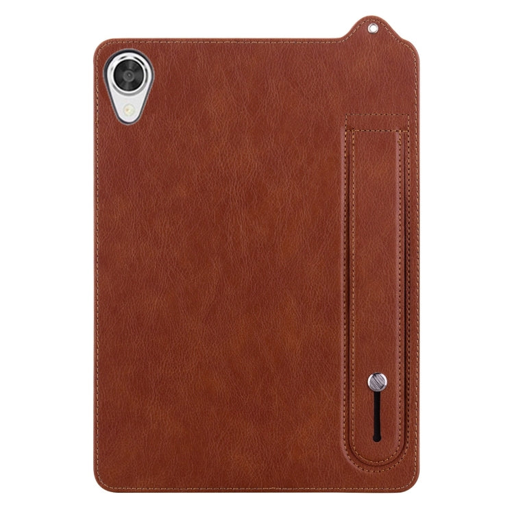 For Lenovo Tab M8 HD / FHD TPU Leather Back Tablet Case with Wristband
