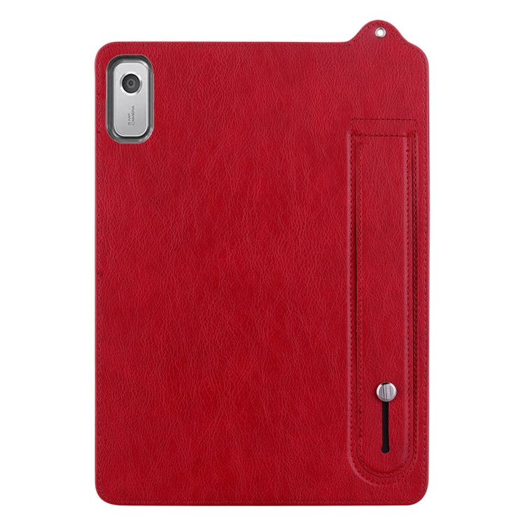 For Lenovo Tab M9 TPU Leather Back Tablet Case with Wristband