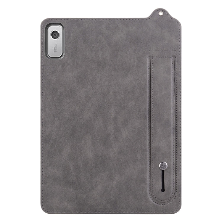 For Lenovo Tab M9 TPU Leather Back Tablet Case with Wristband