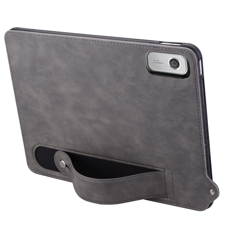 For Lenovo Tab M9 TPU Leather Back Tablet Case with Wristband