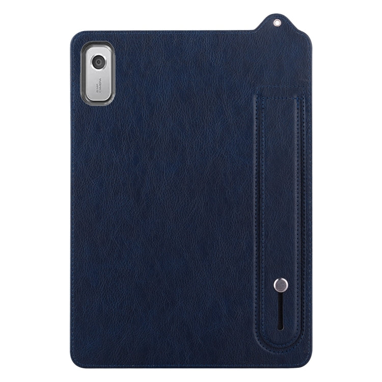 For Lenovo Tab M9 TPU Leather Back Tablet Case with Wristband