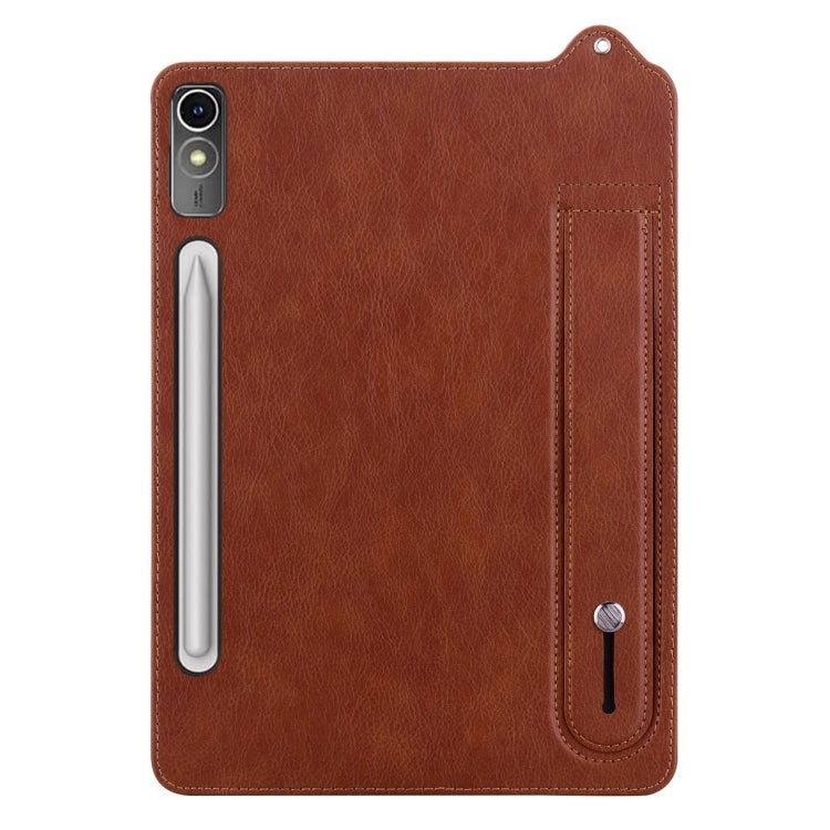 For Lenovo Tab P12 2023 TPU Leather Back Tablet Case with Wristband
