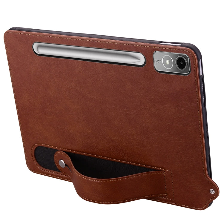 For Lenovo Tab P12 2023 TPU Leather Back Tablet Case with Wristband