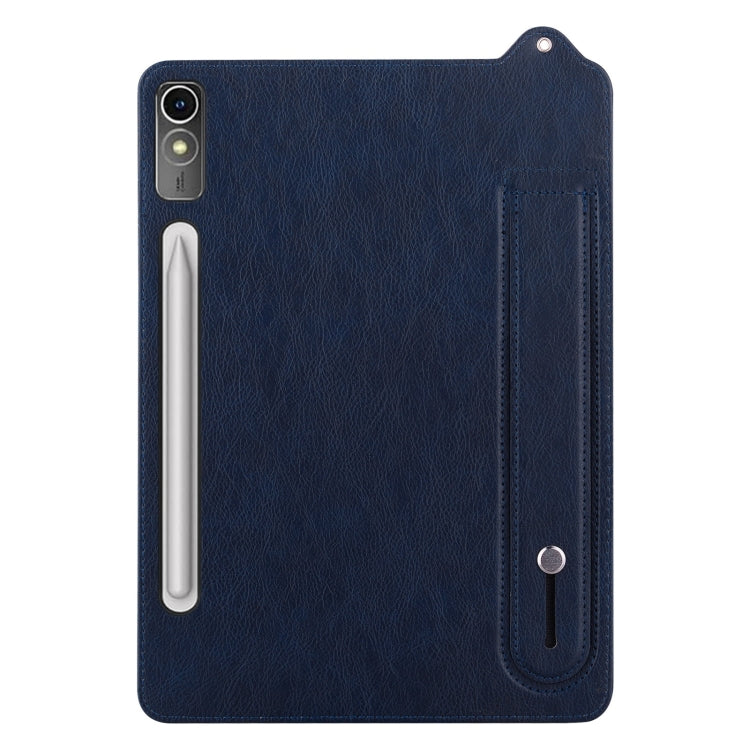 For Lenovo Tab P12 2023 TPU Leather Back Tablet Case with Wristband