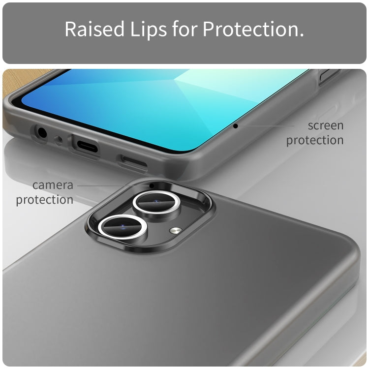 For Samsung Galaxy A06 4G Frosted Translucent TPU Hybrid PC Full Coverage Phone Case