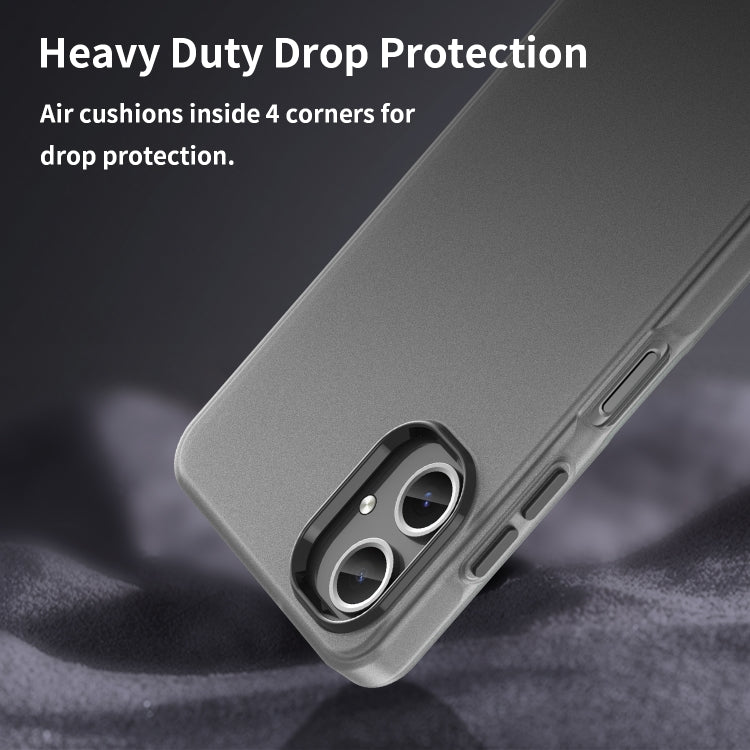 For Samsung Galaxy A06 4G Frosted Translucent TPU Hybrid PC Full Coverage Phone Case