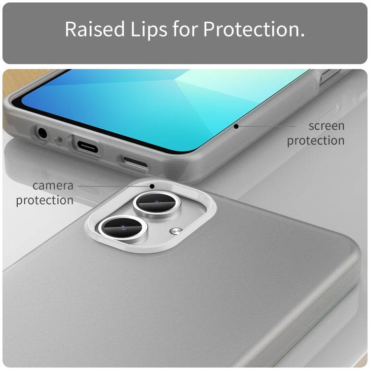 For Samsung Galaxy A06 4G Frosted Translucent TPU Hybrid PC Full Coverage Phone Case