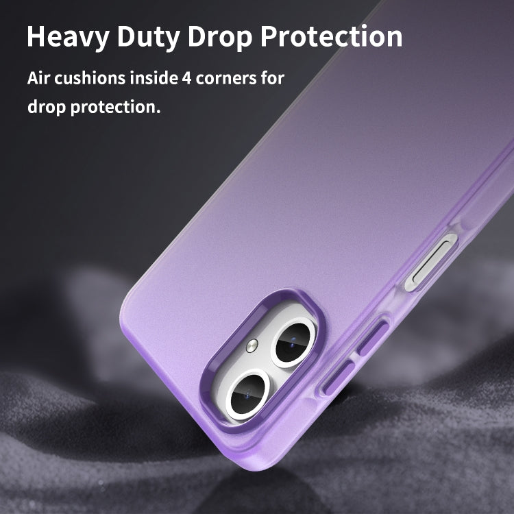 For Samsung Galaxy A06 4G Frosted Translucent TPU Hybrid PC Full Coverage Phone Case