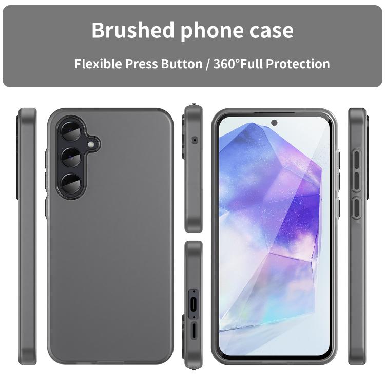 For Samsung Galaxy A55 5G Frosted Translucent TPU Hybrid PC Full Coverage Phone Case