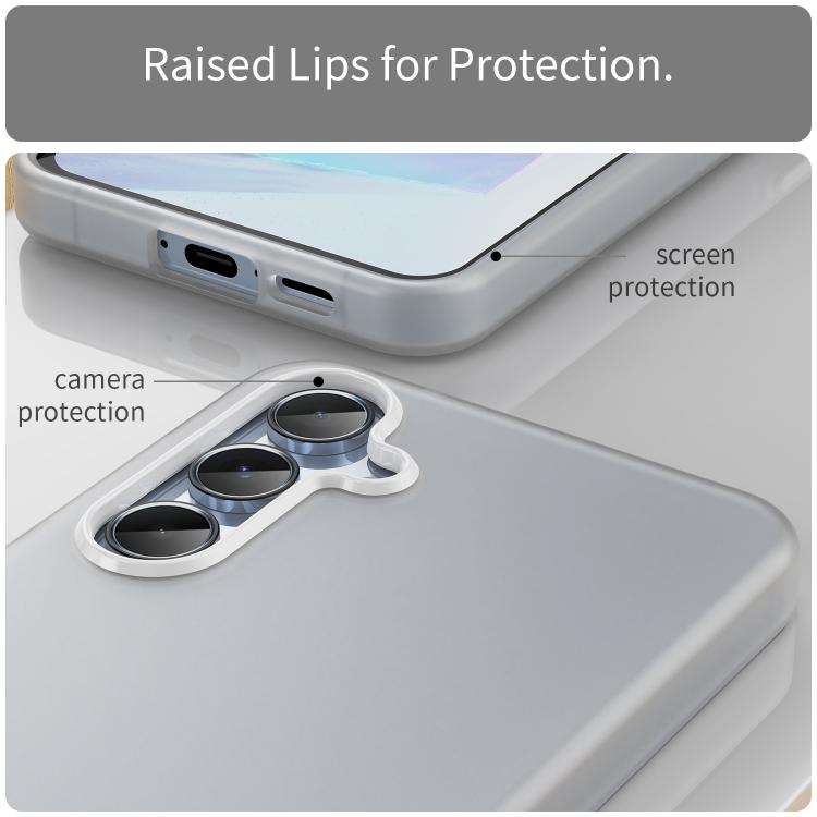 For Samsung Galaxy A55 5G Frosted Translucent TPU Hybrid PC Full Coverage Phone Case