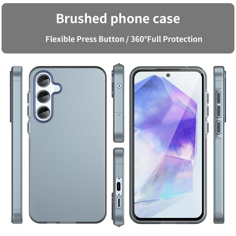 For Samsung Galaxy A55 5G Frosted Translucent TPU Hybrid PC Full Coverage Phone Case