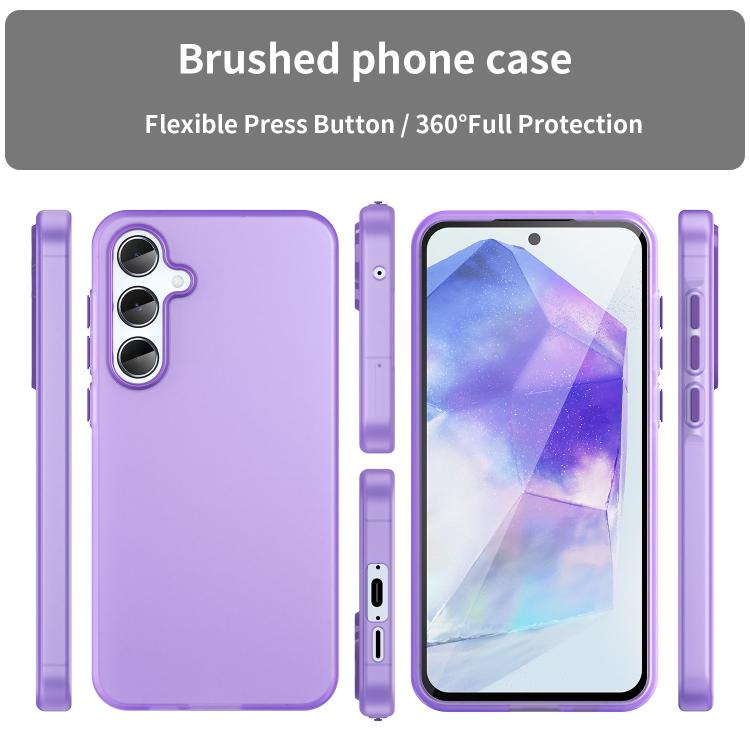 For Samsung Galaxy A55 5G Frosted Translucent TPU Hybrid PC Full Coverage Phone Case