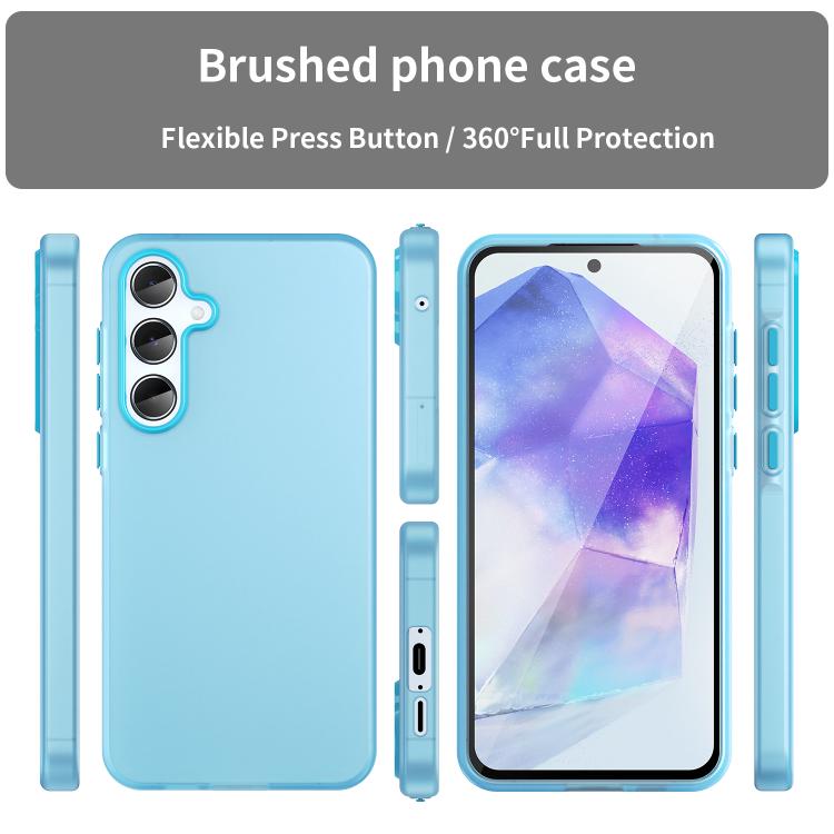 For Samsung Galaxy A55 5G Frosted Translucent TPU Hybrid PC Full Coverage Phone Case