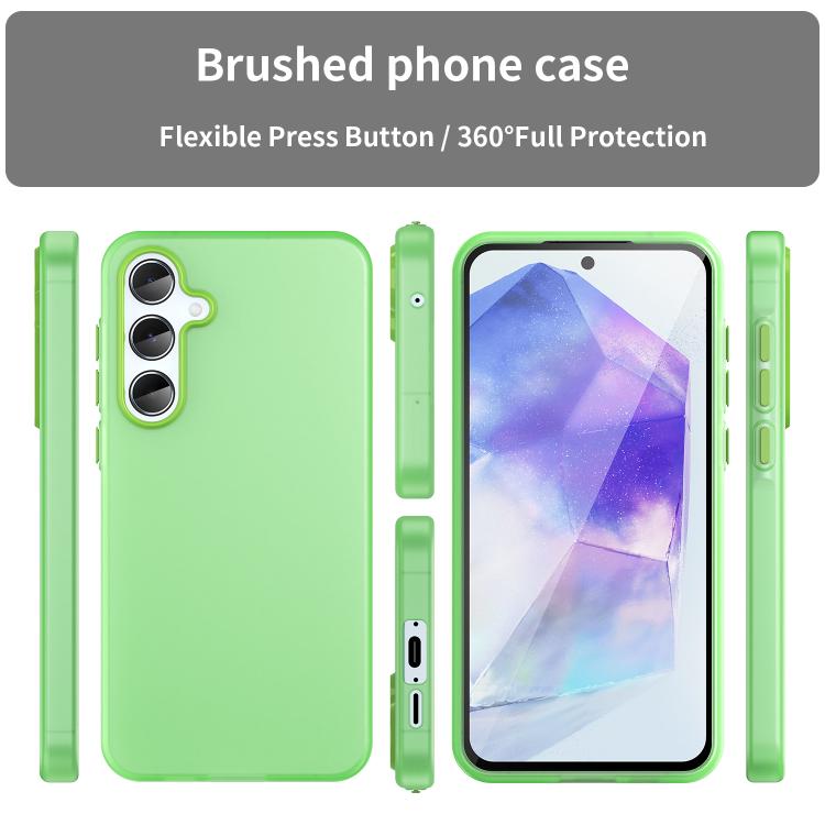 For Samsung Galaxy A55 5G Frosted Translucent TPU Hybrid PC Full Coverage Phone Case