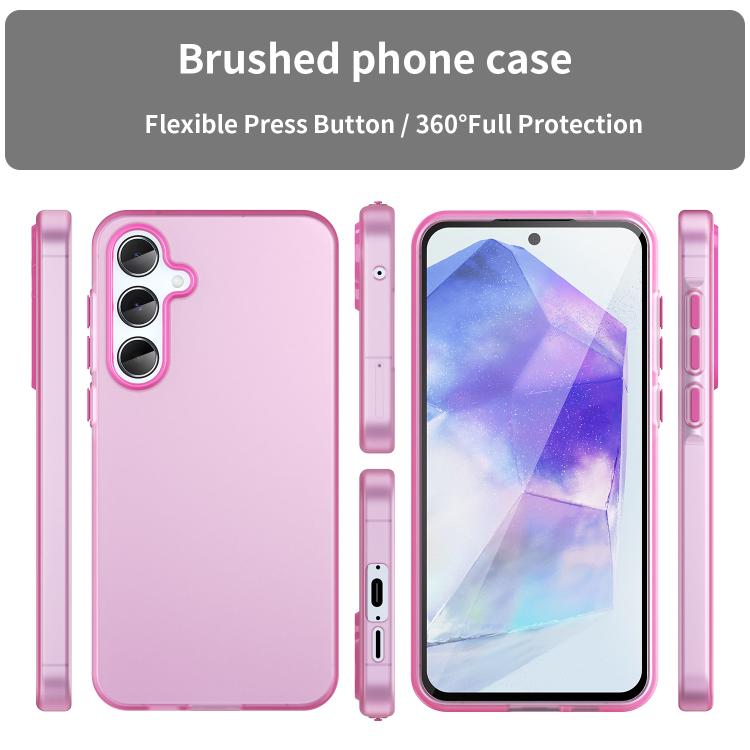 For Samsung Galaxy A55 5G Frosted Translucent TPU Hybrid PC Full Coverage Phone Case