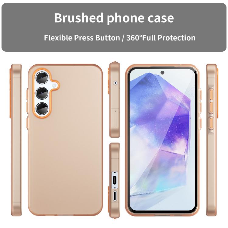 For Samsung Galaxy A55 5G Frosted Translucent TPU Hybrid PC Full Coverage Phone Case
