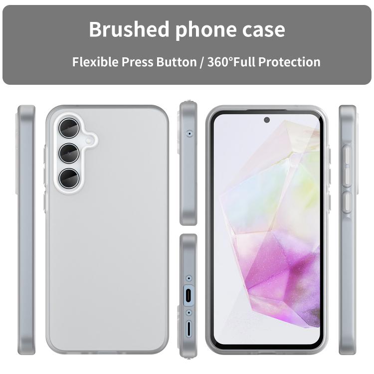 For Samsung Galaxy A35 5G Frosted Translucent TPU Hybrid PC Full Coverage Phone Case