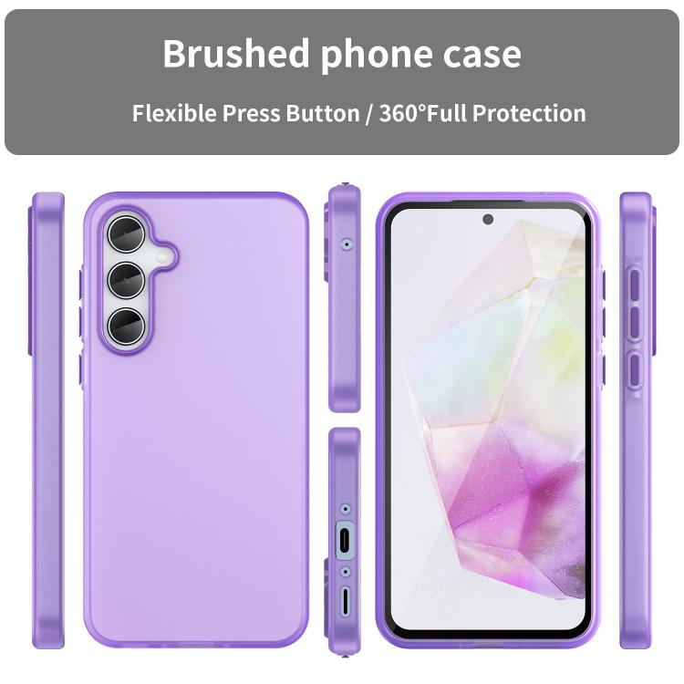 For Samsung Galaxy A35 5G Frosted Translucent TPU Hybrid PC Full Coverage Phone Case