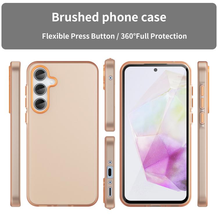 For Samsung Galaxy A35 5G Frosted Translucent TPU Hybrid PC Full Coverage Phone Case