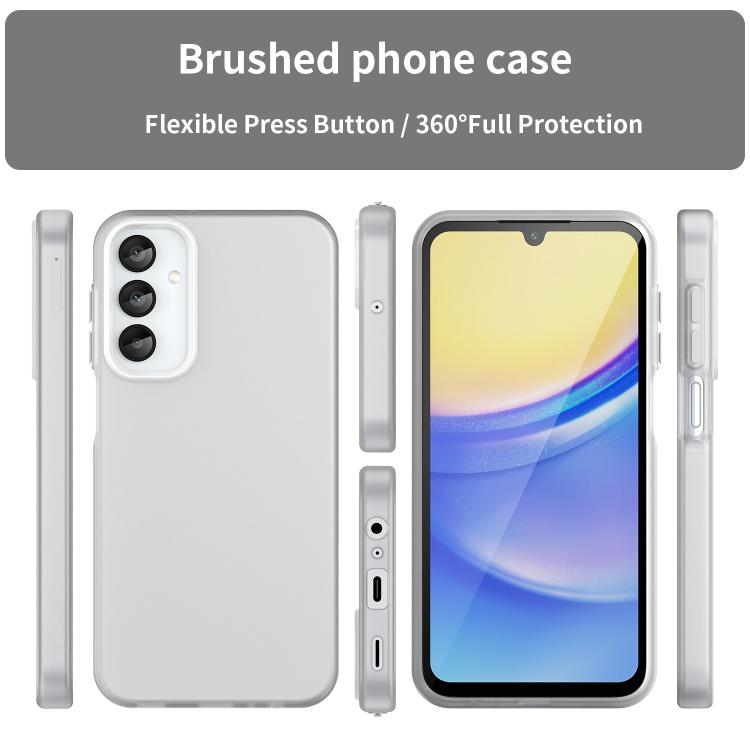 For Samsung Galaxy A15 5G Frosted Translucent TPU Hybrid PC Full Coverage Phone Case