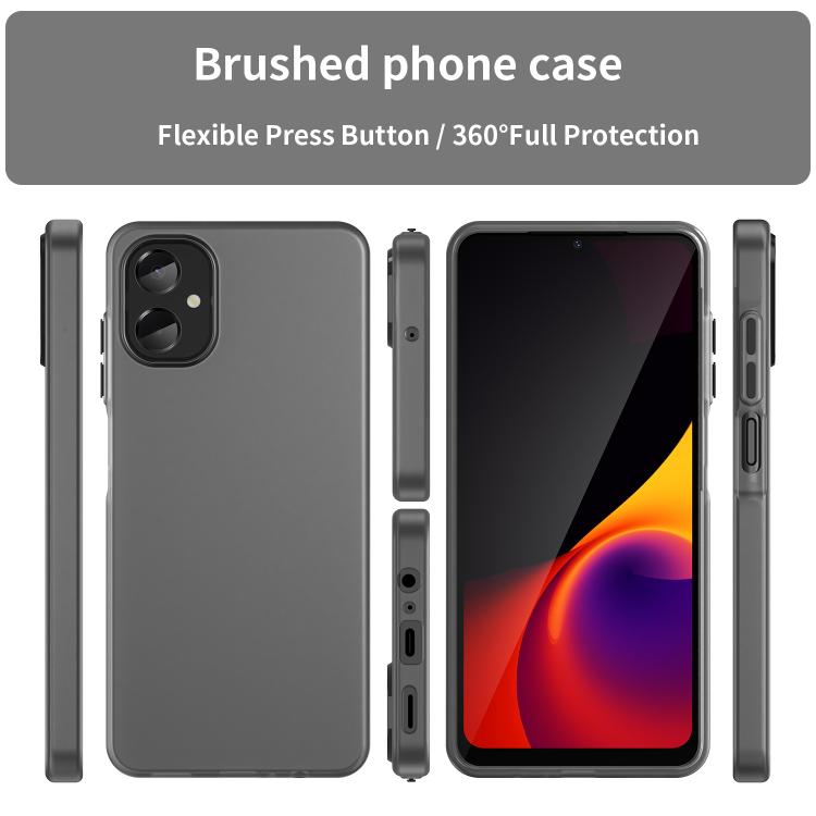 For Samsung Galaxy A06 5G Frosted Translucent TPU Hybrid PC Full Coverage Phone Case
