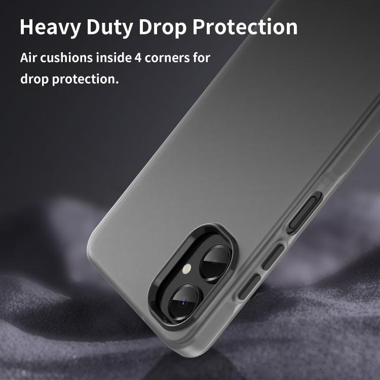For Samsung Galaxy A06 5G Frosted Translucent TPU Hybrid PC Full Coverage Phone Case