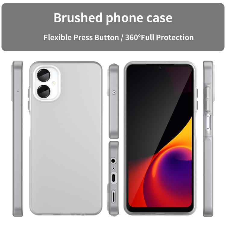 For Samsung Galaxy A06 5G Frosted Translucent TPU Hybrid PC Full Coverage Phone Case