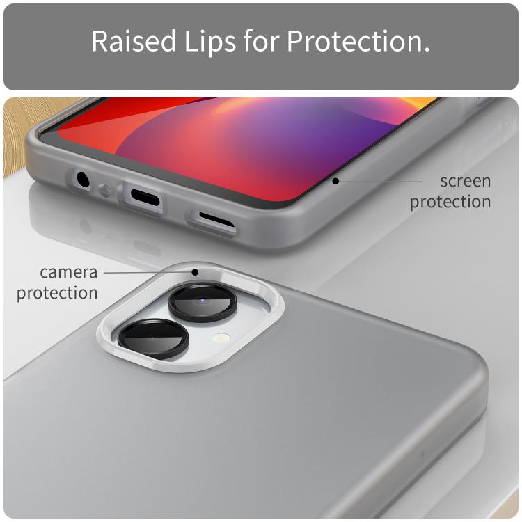 For Samsung Galaxy A06 5G Frosted Translucent TPU Hybrid PC Full Coverage Phone Case