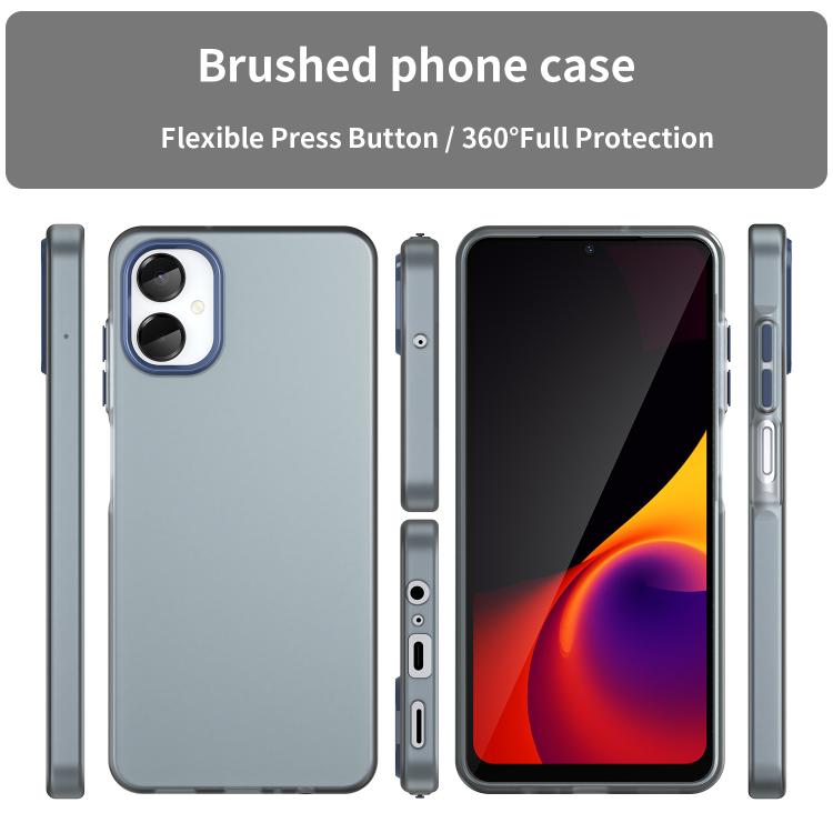For Samsung Galaxy A06 5G Frosted Translucent TPU Hybrid PC Full Coverage Phone Case
