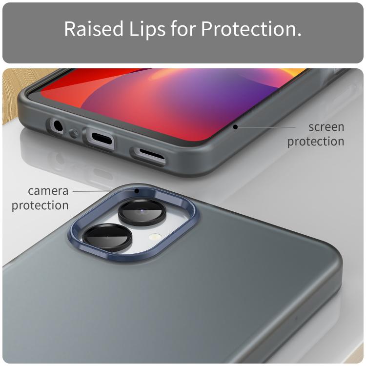 For Samsung Galaxy A06 5G Frosted Translucent TPU Hybrid PC Full Coverage Phone Case