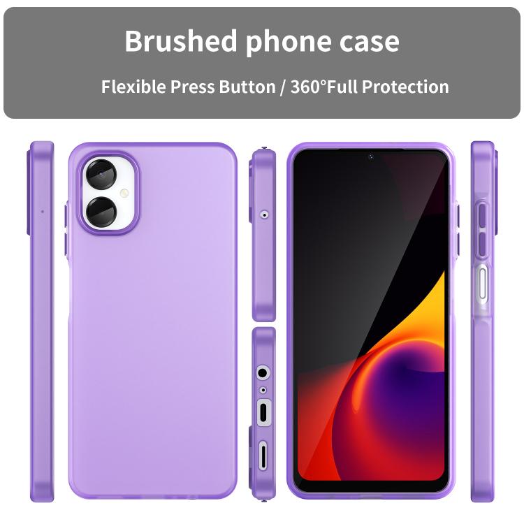 For Samsung Galaxy A06 5G Frosted Translucent TPU Hybrid PC Full Coverage Phone Case