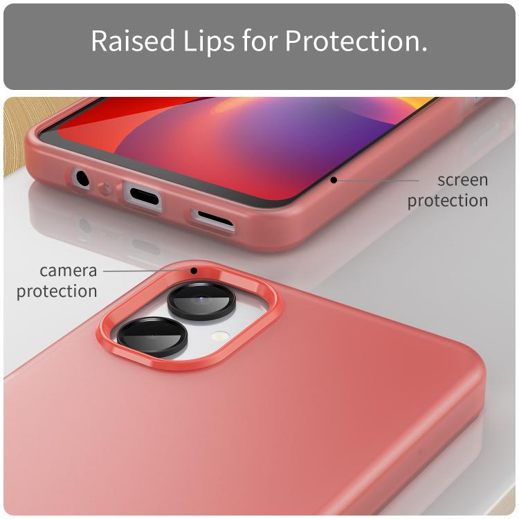 For Samsung Galaxy A06 5G Frosted Translucent TPU Hybrid PC Full Coverage Phone Case