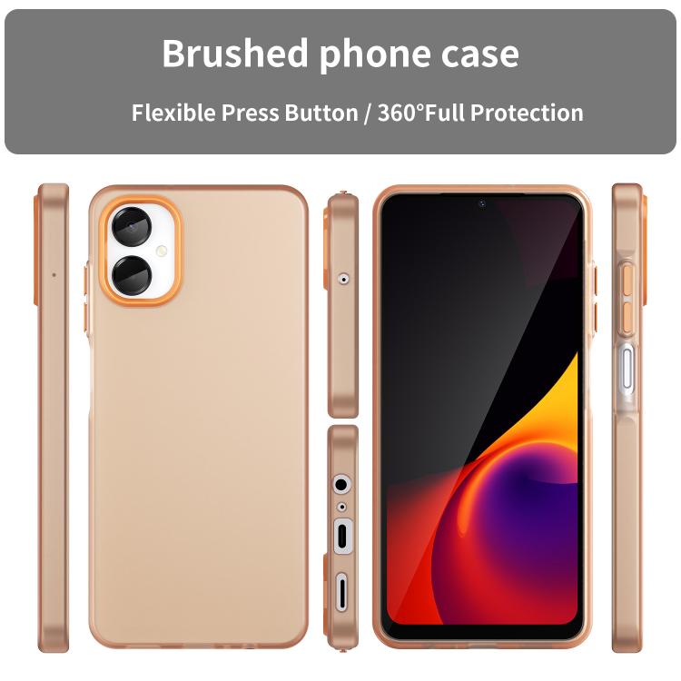 For Samsung Galaxy A06 5G Frosted Translucent TPU Hybrid PC Full Coverage Phone Case