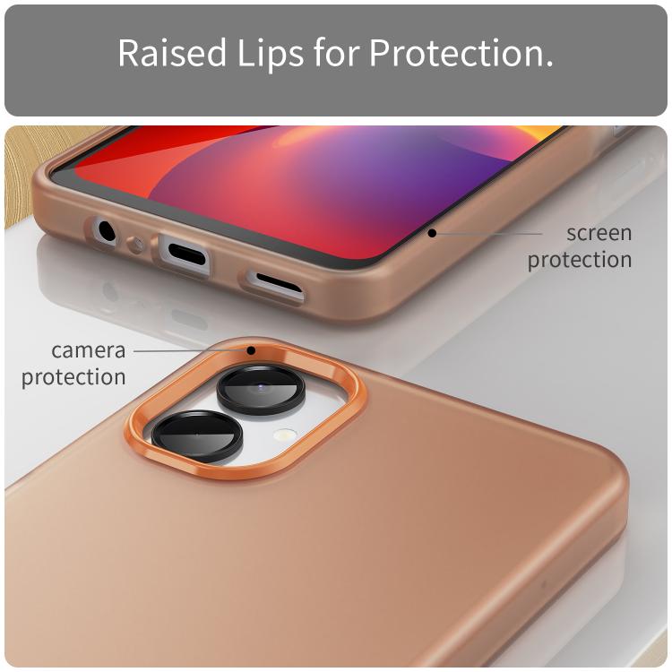 For Samsung Galaxy A06 5G Frosted Translucent TPU Hybrid PC Full Coverage Phone Case