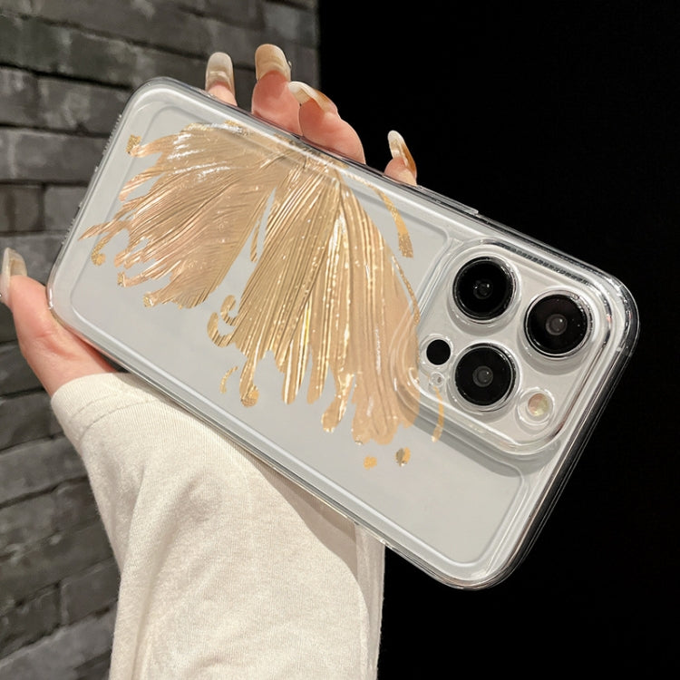 For iPhone 15 Butterfly Pattern Transparent TPU Phone Case